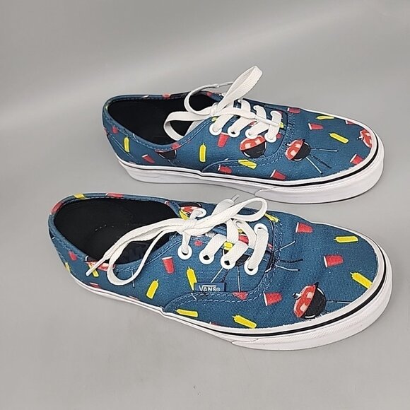 Vans BBQ RED SOLO CUP Blue Old Skool Classic Sneakers Men 5.5 Women 7 Shoes - Picture 3 of 9